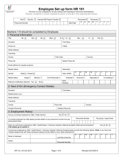 Employee Set up form HR 101