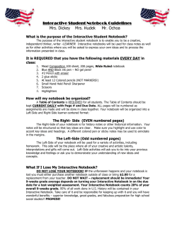 Interactive Student Notebook Guidelines