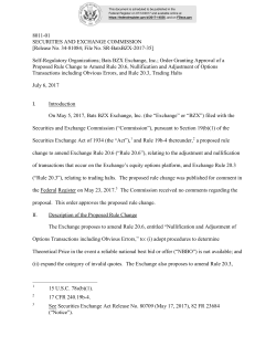 8011-01 SECURITIES AND EXCHANGE COMMISSION
