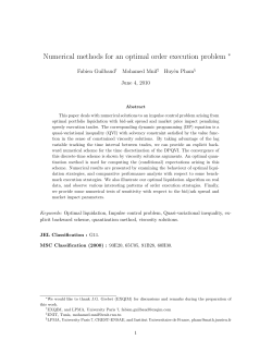 Numerical methods for an optimal order execution problem