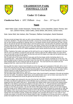 20 Sept - Chadderton Park FC