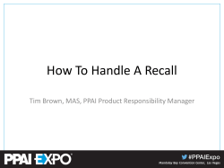 CPSC Recall Handbook RECALL HANDBOOK