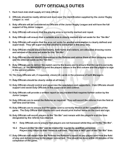 duty officials duties