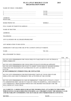 PLAY A WAY SUMMER SCHEME