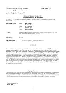 2. G.PNT &ndash; VDSL Spectral Compatibility - TIA