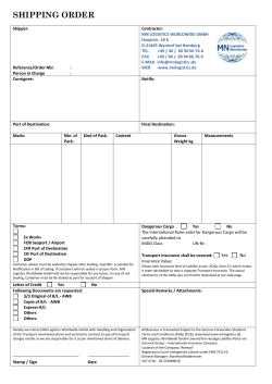 Shipping order