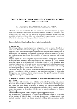 logistic support for catering facilities in a crisis situation