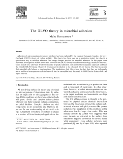 The DLVO theory in microbial adhesion