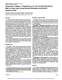 Comparison of RNase T, Fingerprints of U1, U2