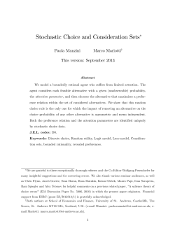 Stochastic Choice and Consideration Sets&lowast;