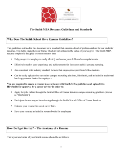 MBA Resume Guidelines