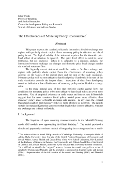 The Effectiveness of Monetary Policy Reconsidered