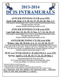 ANTLER FITNESS CLUB (cost $25) - Deer Creek Intermediate School