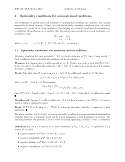 4 Optimality conditions for unconstrained problems