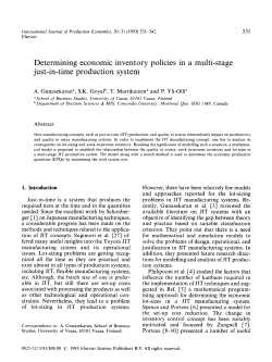Determining economic inventory policies in a multi-stage just-in