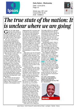The true state of the nation: It is unclear where we are