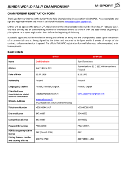 2017 JWRC Registration Form Published on 30.06.17