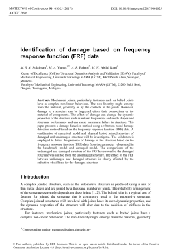 Identification of damage based on frequency response function