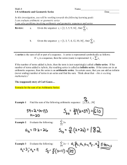 1-8 Arithmetic and Geometric Series