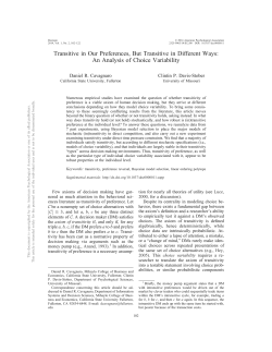 Transitive in Our Preferences, But Transitive in Different Ways: An