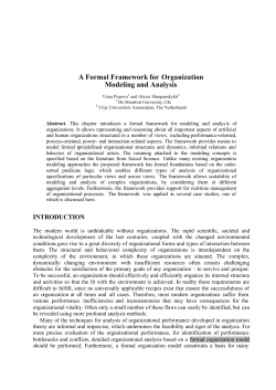 A Formal Framework for Organization Modeling and