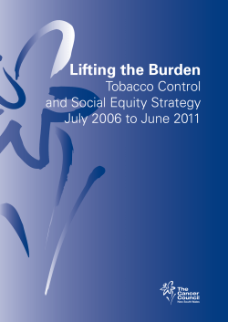 Lifting the Burden Tobacco Control and Social Equity Strategy