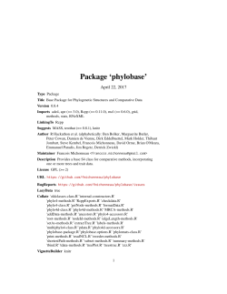 Package `phylobase`