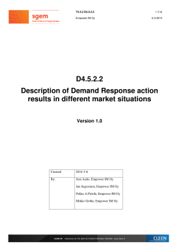 D4.5.2.2 Description of Demand Response action results in different