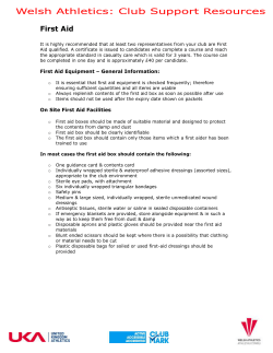 First Aid Guidance Notes