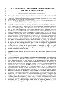 a macro-model with nonlinear springs for seismic analysis of