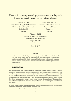 From coin-tossing to rock-paper-scissors and - Hsien