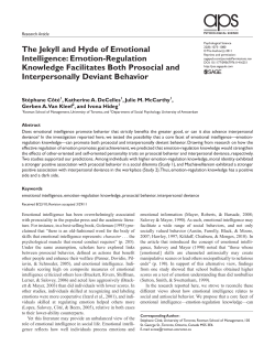 The Jekyll and Hyde of Emotional Intelligence