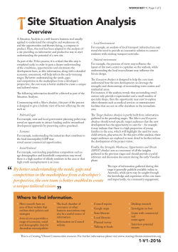Site Situation Analysis - Creating Vibrant Communities