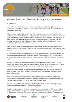 Vink wins final round of Benchmark racing to win overall series