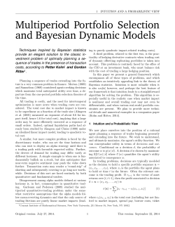 Multiperiod Portfolio Selection and Bayesian Dynamic Models