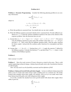 Problem Set 2 Problem 1. Dynamic Programming Consider the