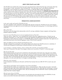 ABOUT THE NFuelN Local CARD The NFuelNLocal.com/Fleet One