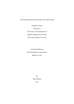 The relationship between personality and culture shock