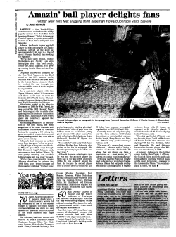 Amazin` ball player delights fans Letters