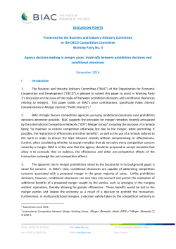 BIAC submission &ndash; Agency Decision