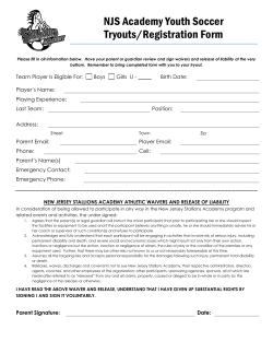 NJS Academy Youth Soccer Tryouts