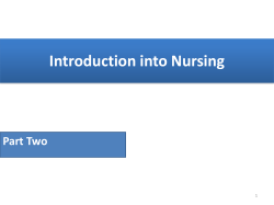 Introduction into Nursing