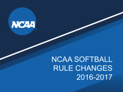 NCAA SOFTBALL RULE CHANGES 2016-2017