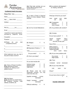patient questionnaire - Meridian Acupuncture