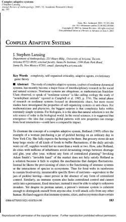 Complex adaptive systems