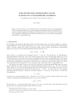 kms states for generalized gauge actions on cuntz - MTM