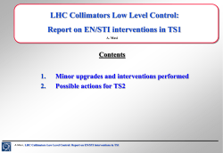LHC Collimators Low Level Control: Report on EN