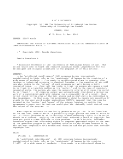 8 of 9 DOCUMENTS Copyright (c) 1986 The University of Pittsburgh