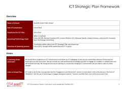 ICT Strategic Plan Framework - Sackville Street Public School