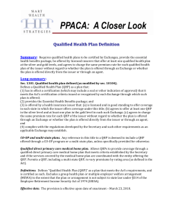 Qualified Health Plan Definition